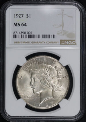 Obverse of this 1927 Peace Dollar NGC MS-64