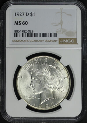 Obverse of this 1927-D Peace Dollar NGC MS-60
