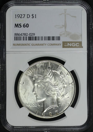 Obverse of this 1927-D Peace Dollar NGC MS-60