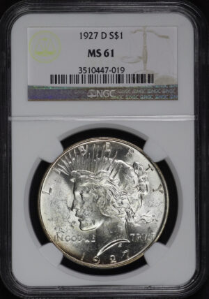 Obverse of this 1927-D Peace Dollar NGC MS-61