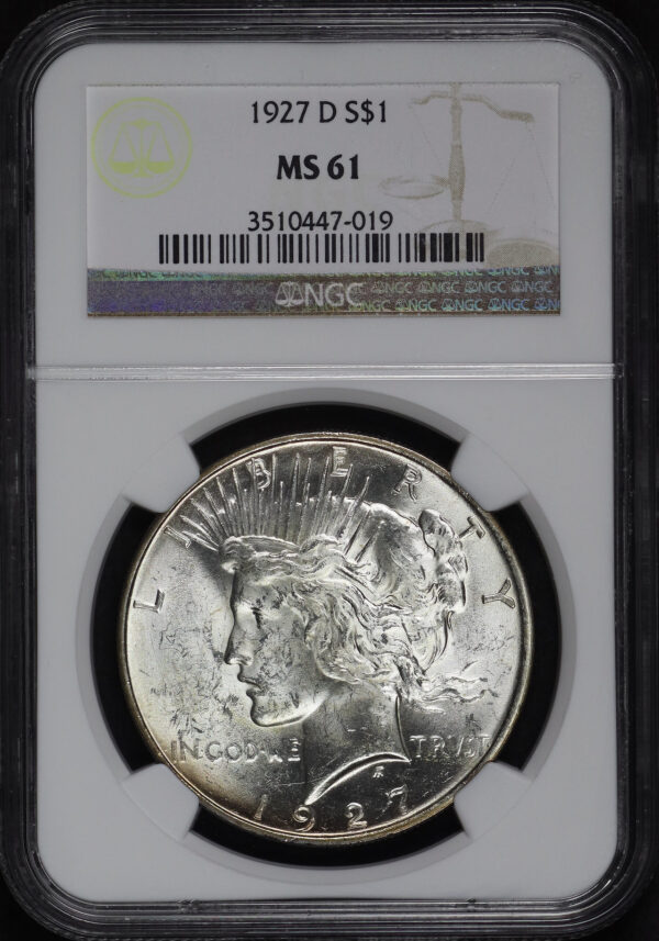 Obverse of this 1927-D Peace Dollar NGC MS-61