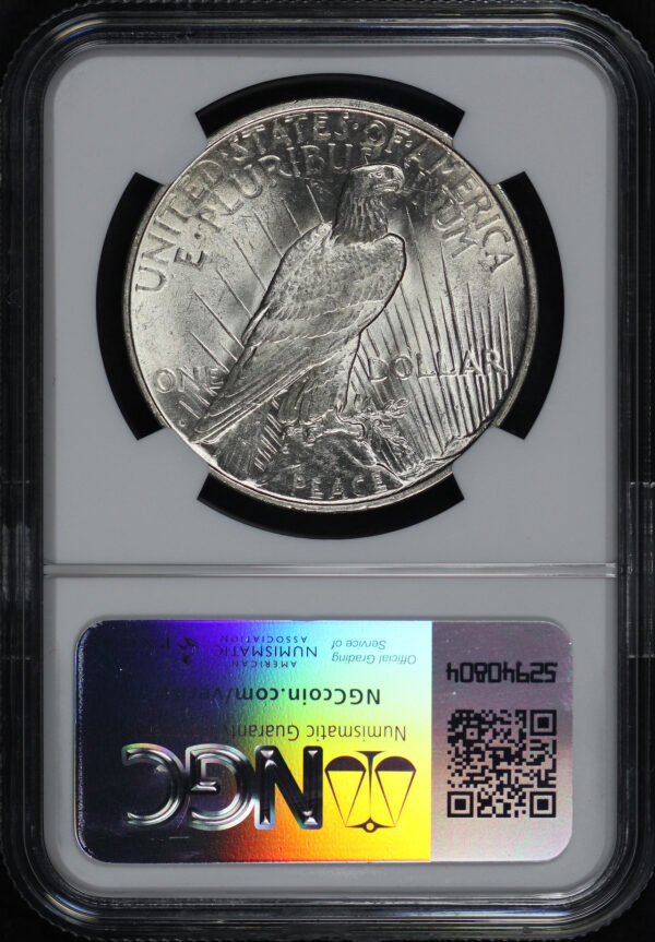 Reverse of this 1927-D Peace Dollar NGC MS-61