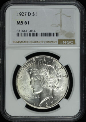 Obverse of this 1927-D Peace Dollar NGC MS-61