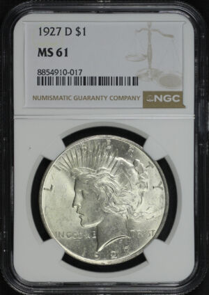Obverse of this 1927-D Peace Dollar NGC MS-61