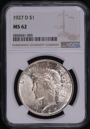 Obverse of this 1927-D Peace Dollar NGC MS-62
