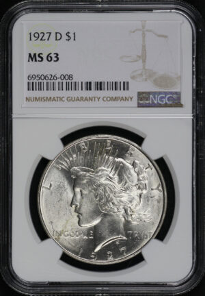 Obverse of this 1927-D Peace Dollar NGC MS-63