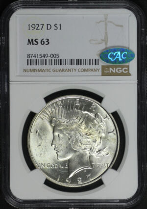 Obverse of this 1927-D Peace Dollar NGC MS-63 CAC