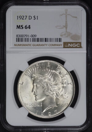 Obverse of this 1927-D Peace Dollar NGC MS-64