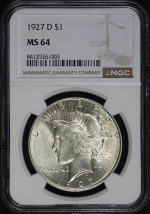 Obverse of this 1927-D Peace Dollar NGC MS-64