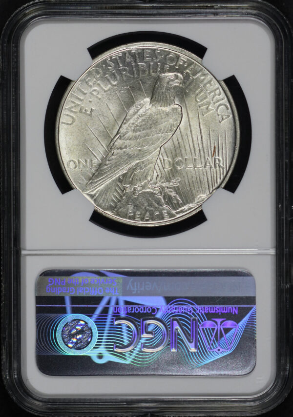 Reverse of this 1927-D Peace Dollar NGC MS-64