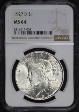 Obverse of this 1927-D Peace Dollar NGC MS-64