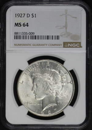 Obverse of this 1927-D Peace Dollar NGC MS-64