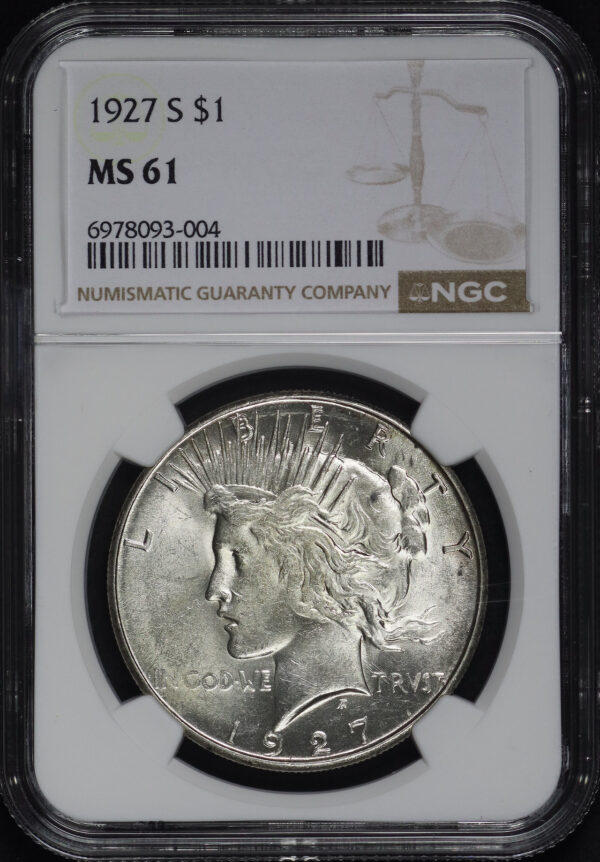 Obverse of this 1927-S Peace Dollar NGC MS-61