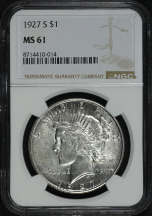 Obverse of this 1927-S Peace Dollar NGC MS-61