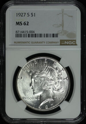 Obverse of this 1927-S Peace Dollar NGC MS-62