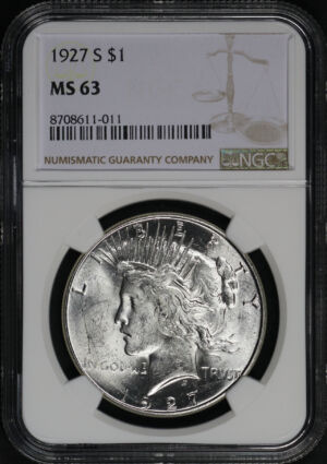 Obverse of this 1927-S Peace Dollar NGC MS-63