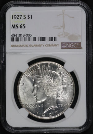 Obverse of this 1927-S Peace Dollar NGC MS-65