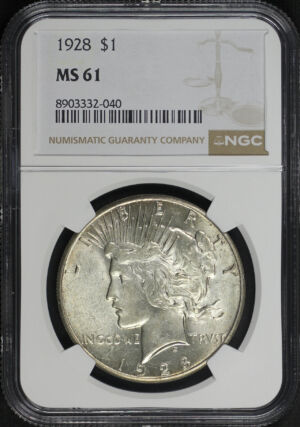 Obverse of this 1928 Peace Dollar NGC MS-61