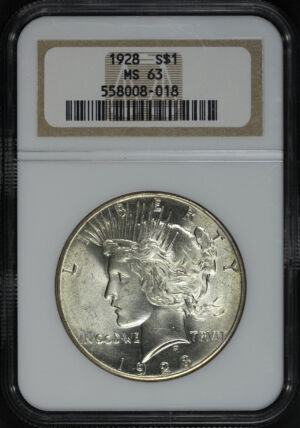 Obverse of this 1928 Peace Dollar NGC MS-63