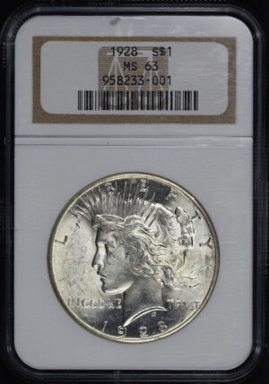 Obverse of this 1928 Peace Dollar NGC MS-63