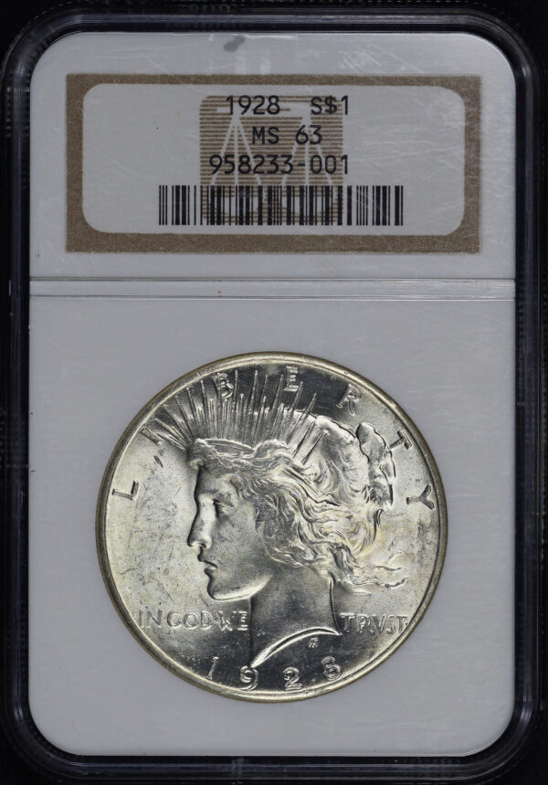 Obverse of this 1928 Peace Dollar NGC MS-63