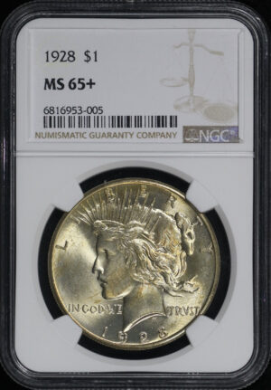 Obverse of this 1928 Peace Dollar NGC MS-65+