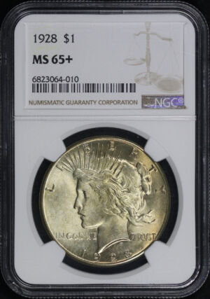 Obverse of this 1928 Peace Dollar NGC MS-65+