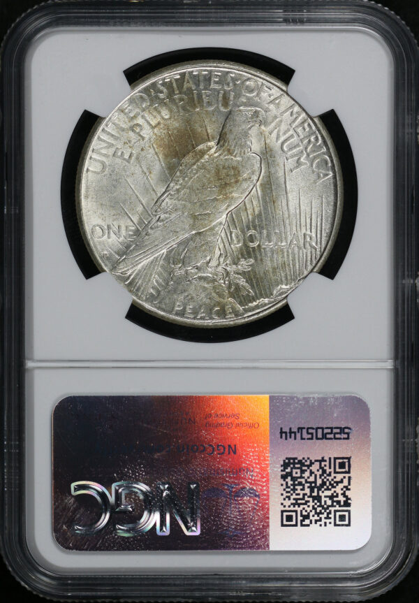 Reverse of this 1928-S Peace Dollar NGC AU-53