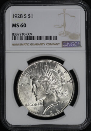 Obverse of this 1928-S Peace Dollar NGC MS-60
