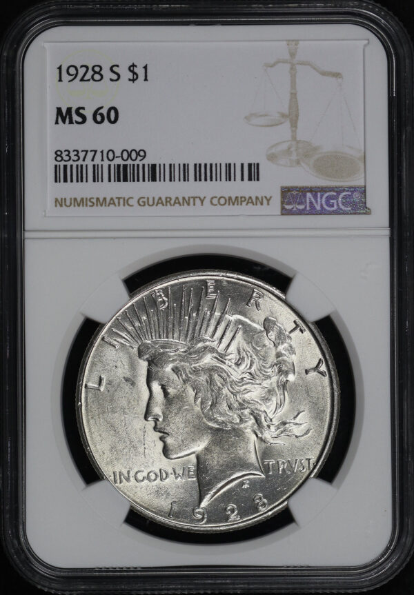 Obverse of this 1928-S Peace Dollar NGC MS-60