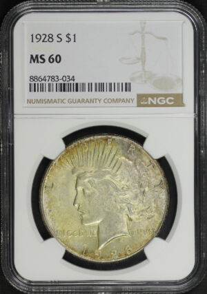 Obverse of this 1928-S Peace Dollar NGC MS-60