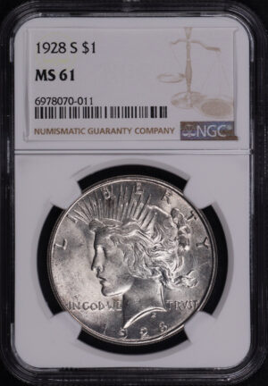 Obverse of this 1928-S Peace Dollar NGC MS-61