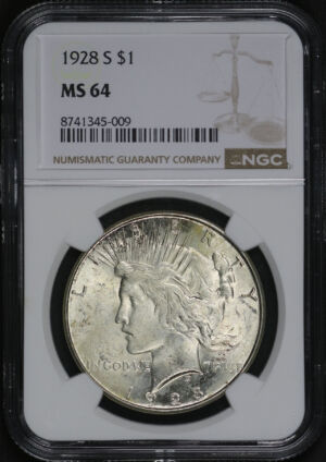 Obverse of this 1928-S Peace Dollar NGC MS-64