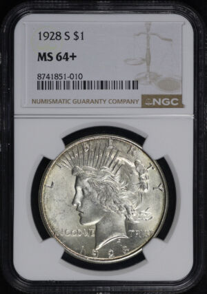 Obverse of this 1928-S Peace Dollar NGC MS-64+