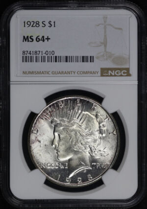 Obverse of this 1928-S Peace Dollar NGC MS-64+