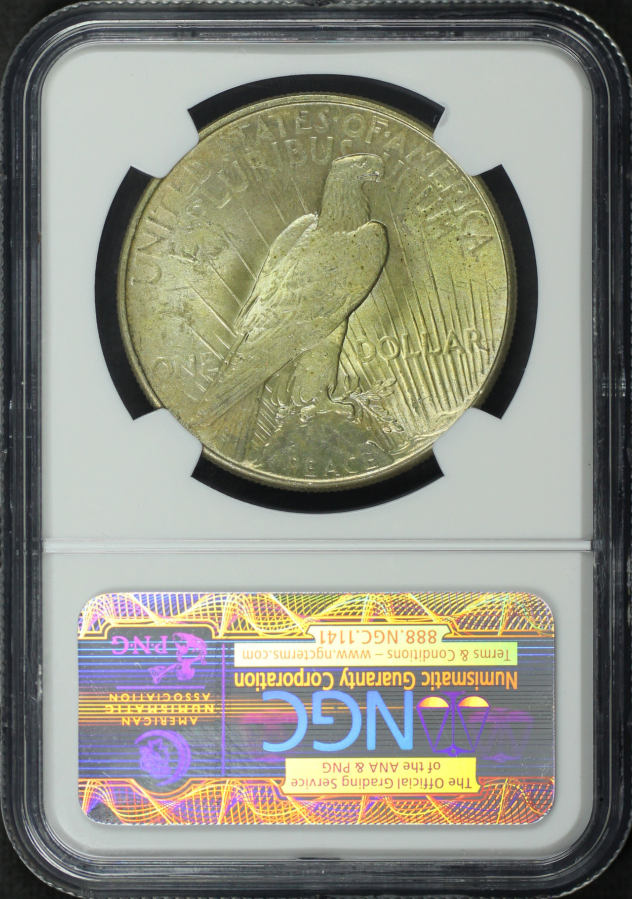 Reverse of this 1934 Peace Dollar NGC MS-65