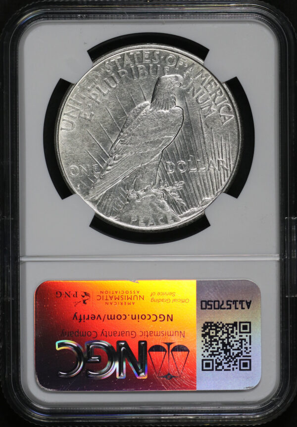 Reverse of this 1934-S Peace Dollar NGC AU-50