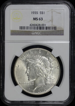 Obverse of this 1935 Peace Dollar NGC MS-63