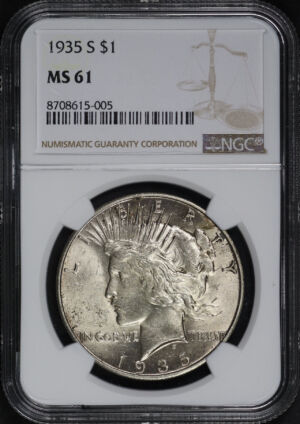 Obverse of this 1935-S Peace Dollar NGC MS-61