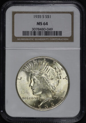 Obverse of this 1935-S Peace Dollar NGC MS-64