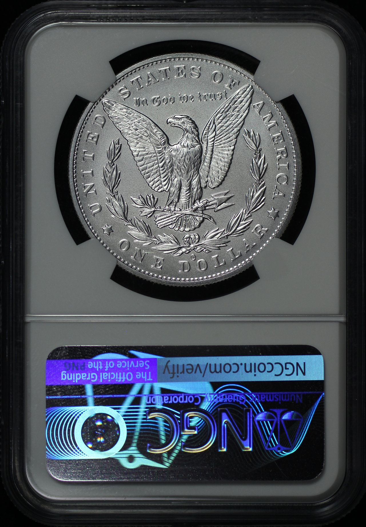 Reverse of this 2021-O Morgan Dollar ‘O’ Privy Mark NGC MS-70