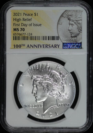 Obverse of this 2021 Peace Morgan Dollar NGC MS-70