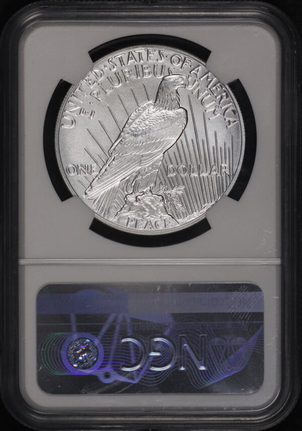 Reverse of this 2021 Peace Silver Eagle High Relief First Releases NGC MS-69