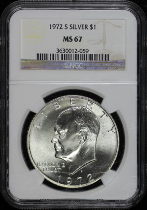 Obverse of this 1972-S Ike Dollar Silver NGC MS-67