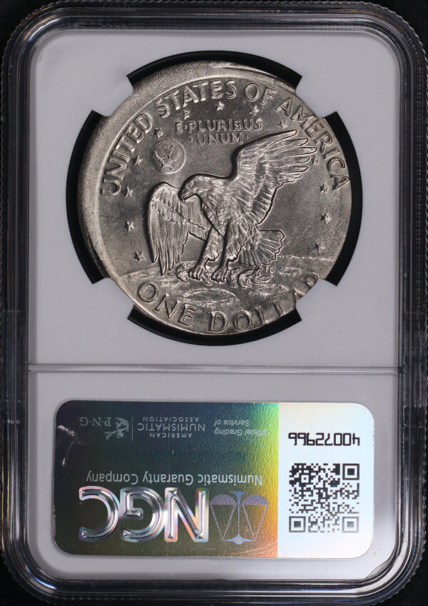 Reverse of this 1978 Ike Dollar NGC MS-63 Mint Error Struck 5% Off Center 