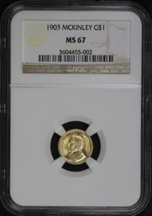 Obverse of this 1903 McKinley G$1 Louisiana Purchase Gold Commemorative NGC MS-67