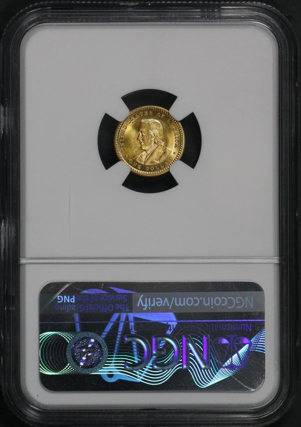 Reverse of this 1904 G$1 Lewis and Clark Gold Commemorative NGC MS-66+