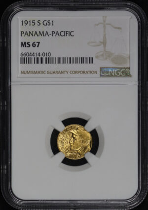 Obverse of this 1915-S G$1 Panama-Pacific Gold Commemorative NGC MS-67