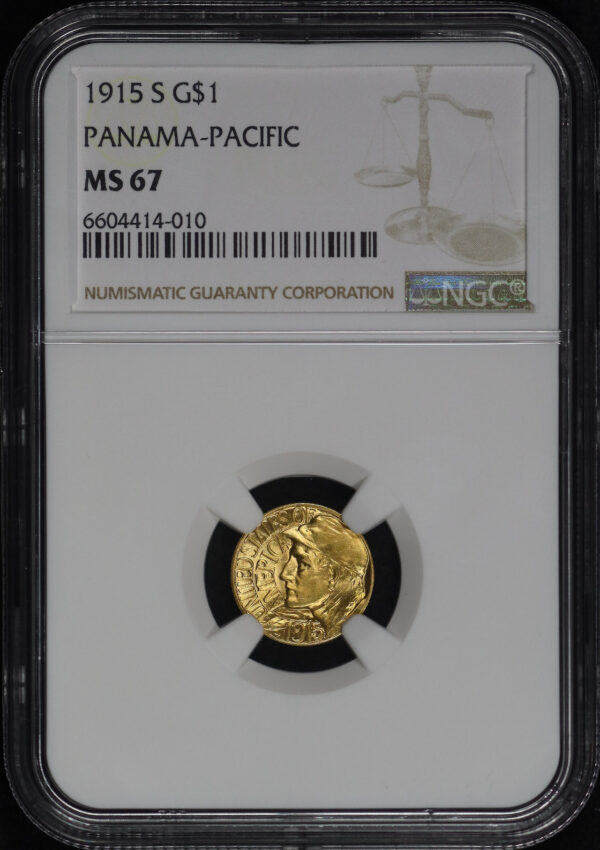 Obverse of this 1915-S G$1 Panama-Pacific Gold Commemorative NGC MS-67