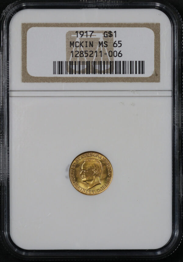 Obverse of this 1917 G$1 McKinley Gold Commemorative NGC MS-65